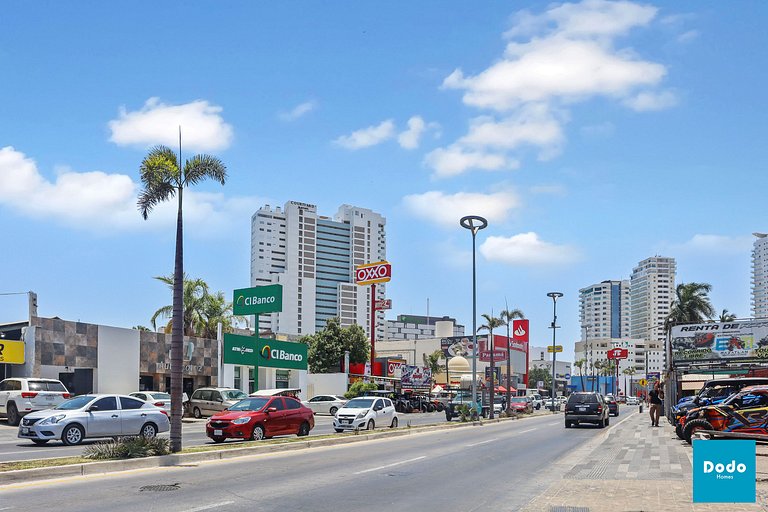 Departamento en Mazatlan con piscina comun en Zona Dorada