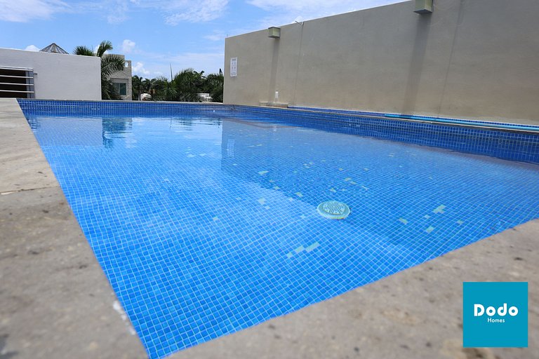 Tower with pool 1 block away from the beach.