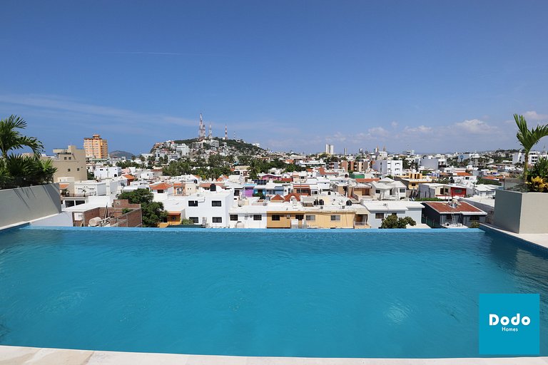 Departamento en Mazatlan con alberca a 3 min de playa olas a