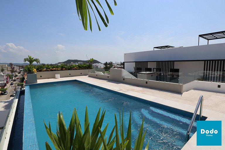 Departamento en Mazatlan con alberca a 3 min de playa olas a