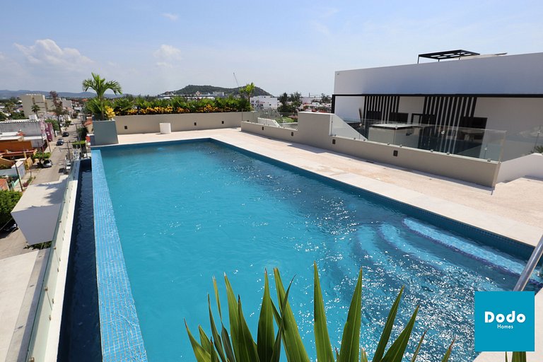 Departamento en Mazatlan con alberca a 3 min de playa olas a