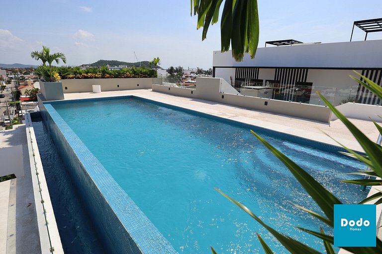 Departamento en Mazatlan con alberca a 3 min de playa olas a